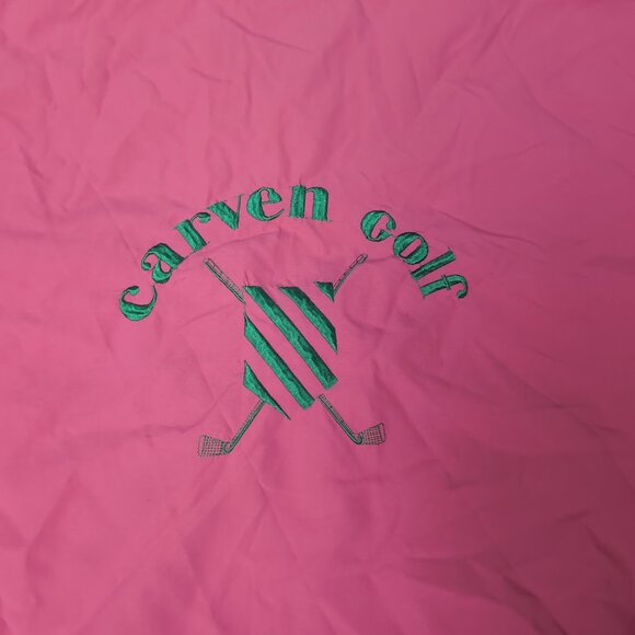 Vintage Carven Golf Paris Pink Pullover Windbreaker Size ML - Picture 9 of 9